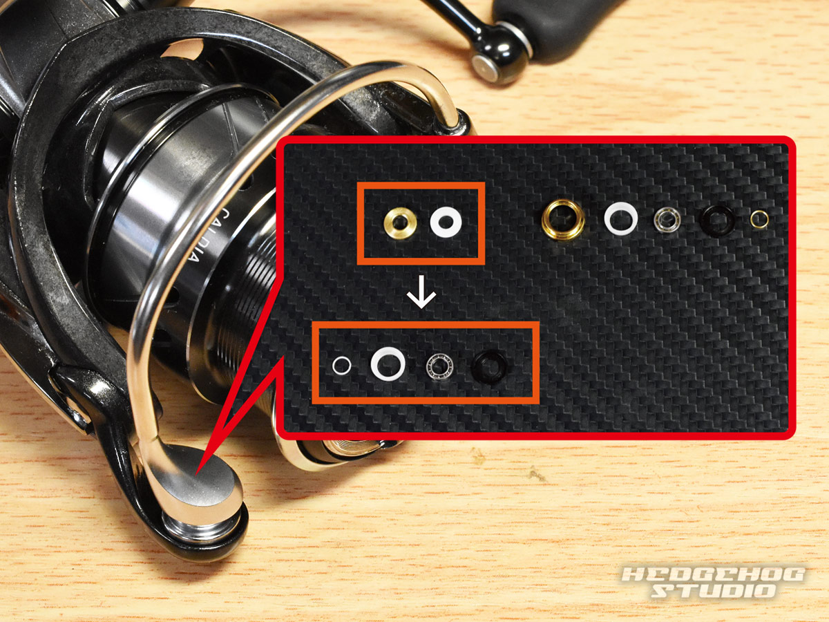 18カルディア　1000s ベアリング追加 ダイワ18カルディアのベアリング追加ならヘッジホッグが分かり